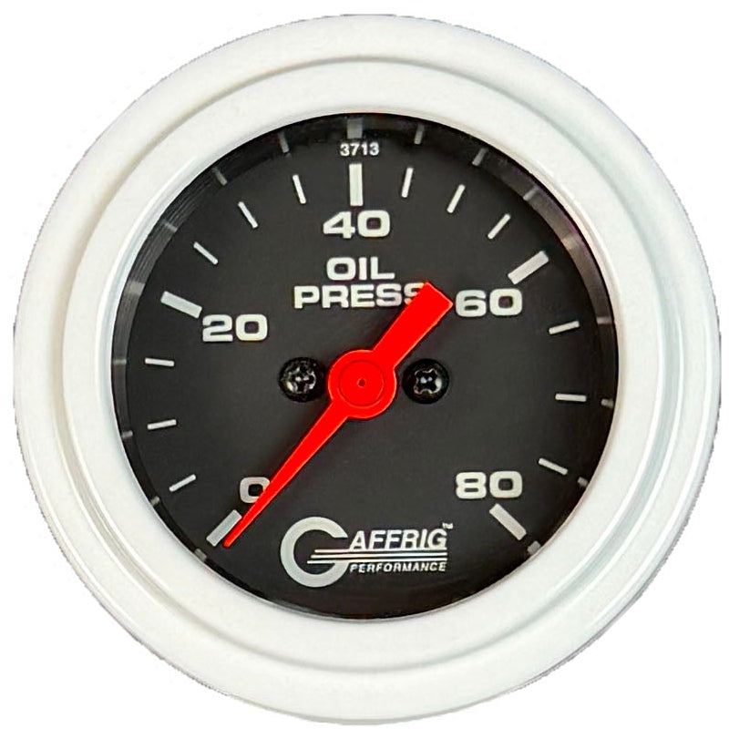 GAFFRIG PART #5018 2 INCH ELECTRIC OIL PRESSURE MARINE BOAT GAUGE 0-80 PSI BLACK
