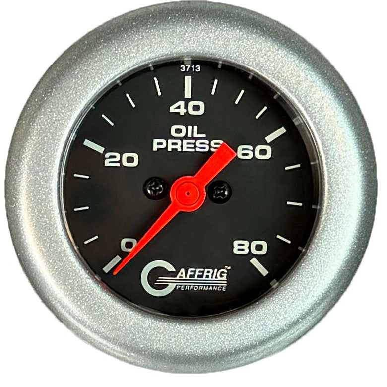 GAFFRIG PART #5018 2 INCH ELECTRIC OIL PRESSURE MARINE BOAT GAUGE 0-80 PSI BLACK