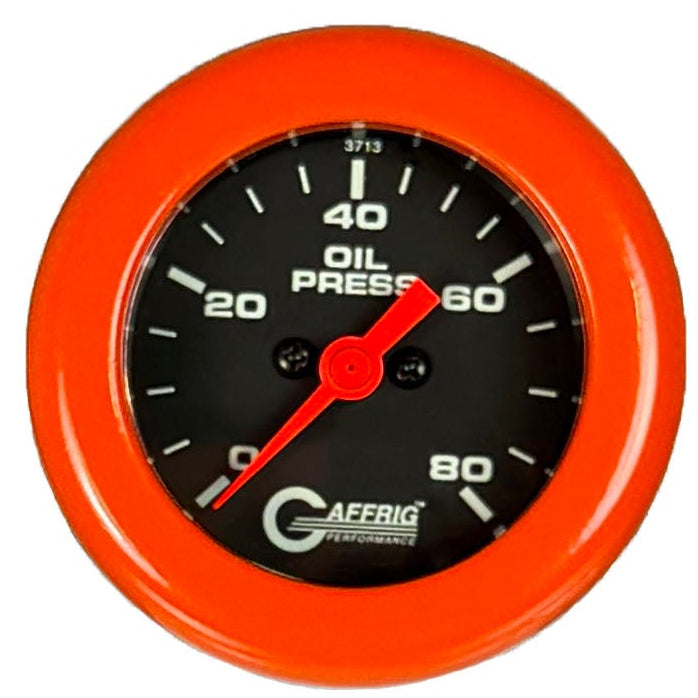 GAFFRIG PART #5018 2 INCH ELECTRIC OIL PRESSURE MARINE BOAT GAUGE 0-80 PSI BLACK