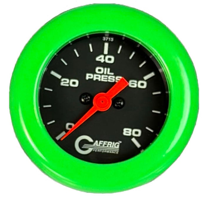 GAFFRIG PART #5018 2 INCH ELECTRIC OIL PRESSURE MARINE BOAT GAUGE 0-80 PSI BLACK