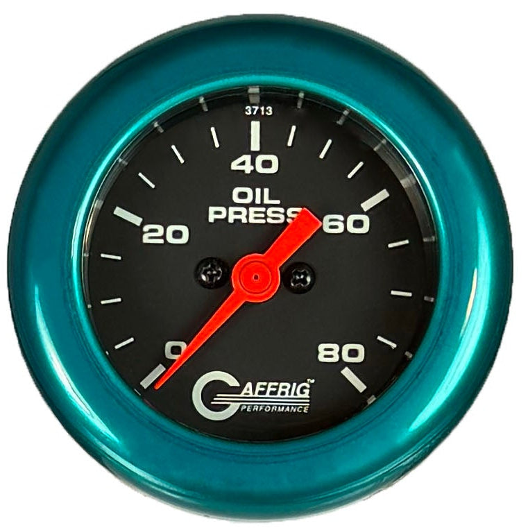 GAFFRIG PART #5018 2 INCH ELECTRIC OIL PRESSURE MARINE BOAT GAUGE 0-80 PSI BLACK