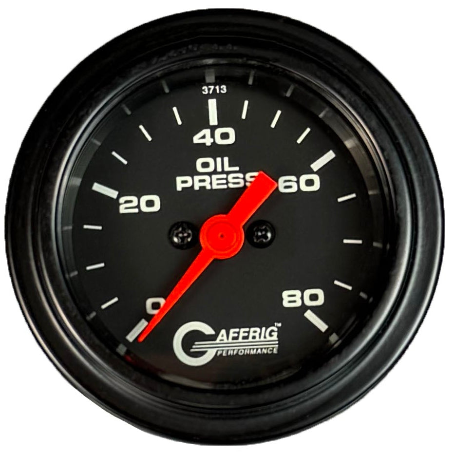 GAFFRIG PART #5018 2 INCH ELECTRIC OIL PRESSURE MARINE BOAT GAUGE 0-80 PSI BLACK