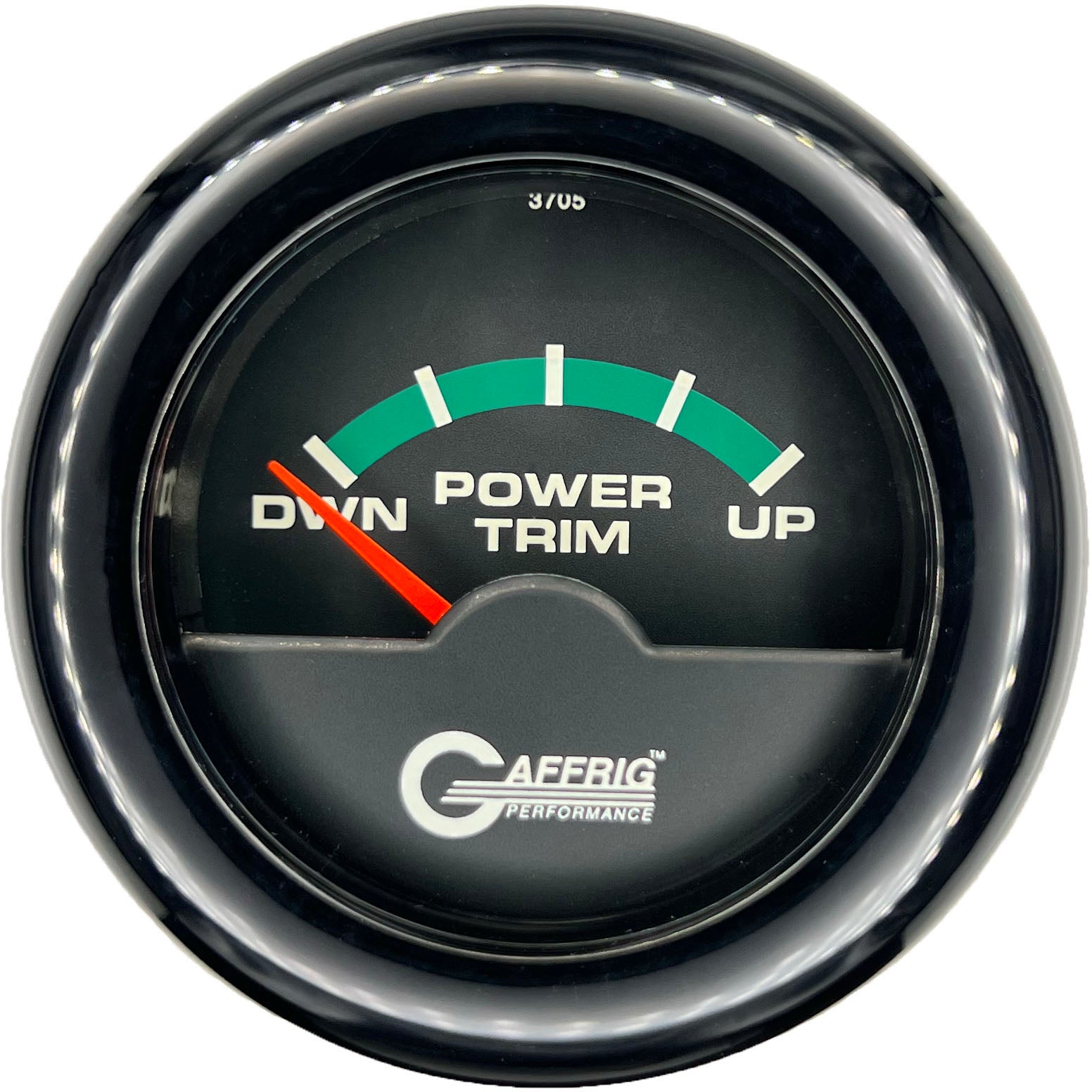 GAFFRIG PART #5028 2 INCH ELECTRIC TRIM METER OMC GAUGE BLACK BLACK / FAT RIM