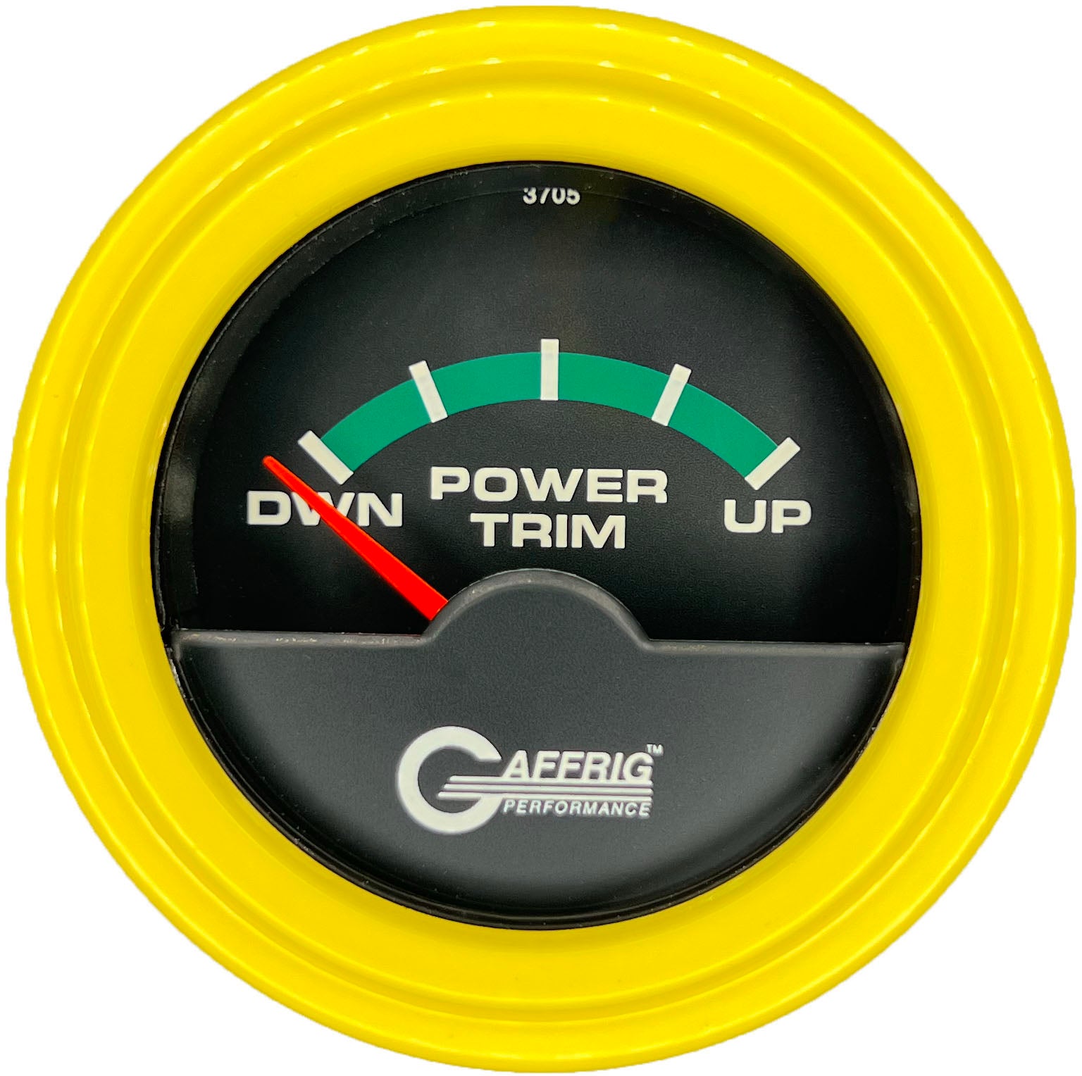 GAFFRIG PART #5028 2 INCH ELECTRIC TRIM METER OMC GAUGE BLACK YELLOW / STEP RIM