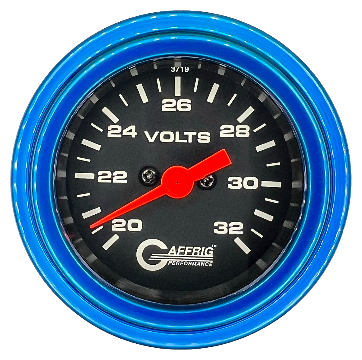#5038 2 INCH ELECTRIC VOLTMETER 16-32 VOLT  Black Blue / Step