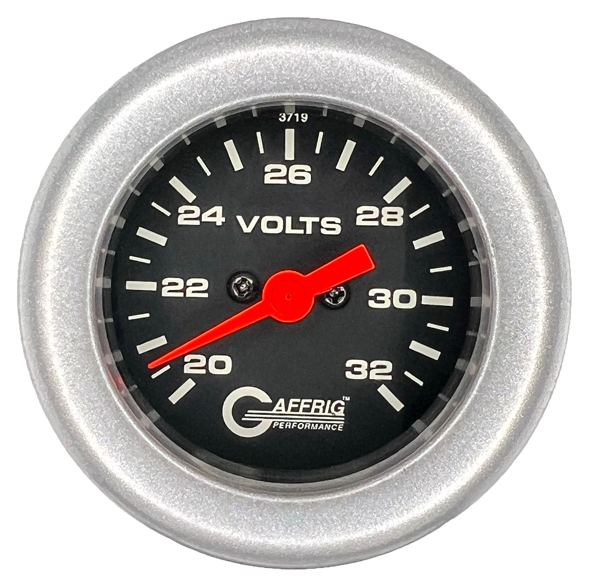 #5038 2 INCH ELECTRIC VOLTMETER 16-32 VOLT  Black Platinum / Step