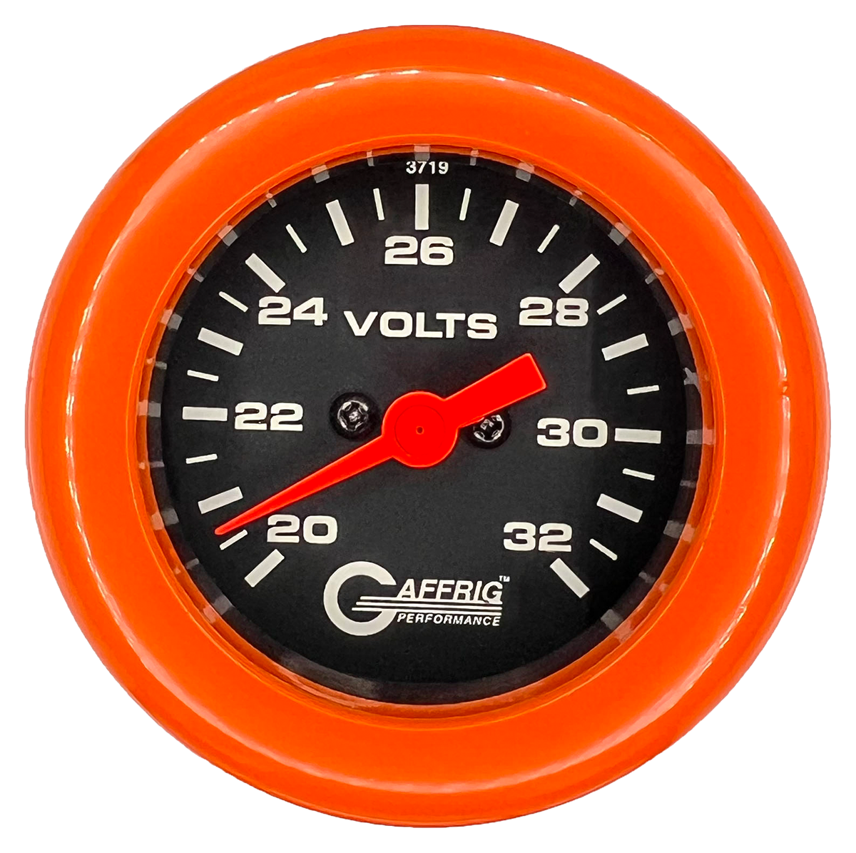 #5038 2 INCH ELECTRIC VOLTMETER 16-32 VOLT  Black Orange / Step