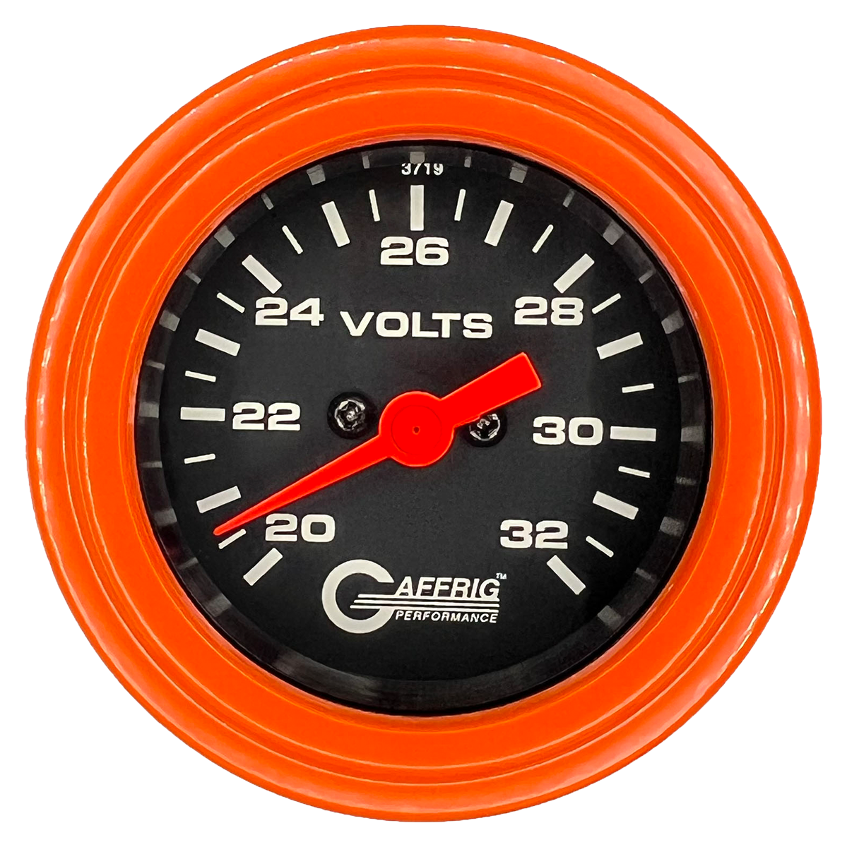 #5038 2 INCH ELECTRIC VOLTMETER 16-32 VOLT  Black Orange / Step