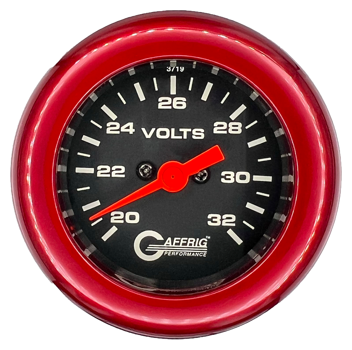 #5038 2 INCH ELECTRIC VOLTMETER 16-32 VOLT  Black Red / Step