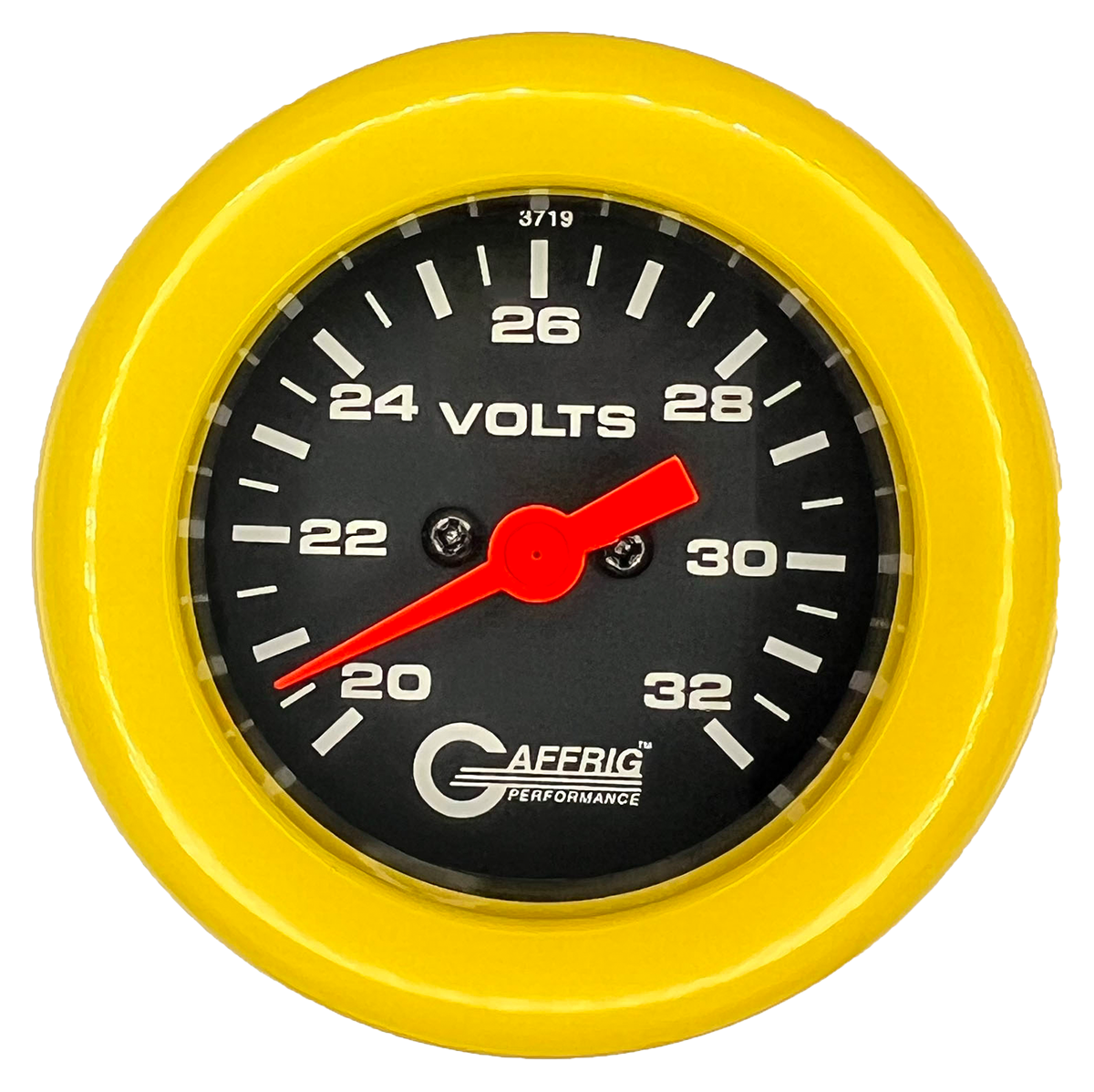 #5038 2 INCH ELECTRIC VOLTMETER 16-32 VOLT  Black Yellow / Step