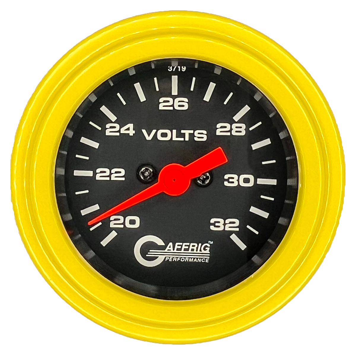 #5038 2 INCH ELECTRIC VOLTMETER 16-32 VOLT  Black Yellow / Step
