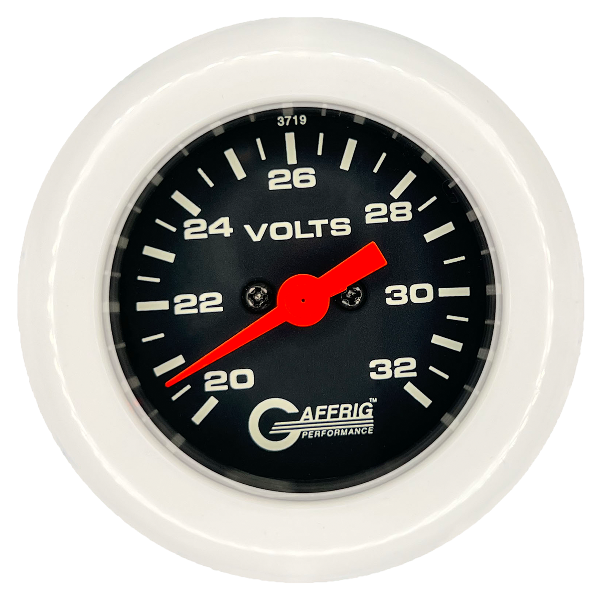 #5038 2 INCH ELECTRIC VOLTMETER 16-32 VOLT  Black White / Step
