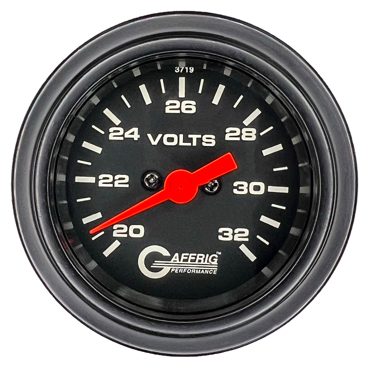 #5038 2 INCH ELECTRIC VOLTMETER 16-32 VOLT  Black Black / Step