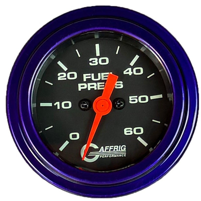 GAFFRIG PART #5050 2 INCH ELECTRIC FUEL PRESSURE MARINE BOAT GAUGE 0-60 PSI - BLACK