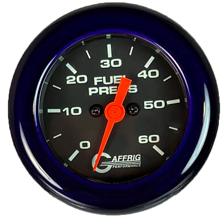 GAFFRIG PART #5050 2 INCH ELECTRIC FUEL PRESSURE MARINE BOAT GAUGE 0-60 PSI - BLACK