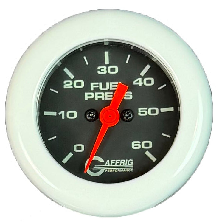 GAFFRIG PART #5050 2 INCH ELECTRIC FUEL PRESSURE MARINE BOAT GAUGE 0-60 PSI - BLACK