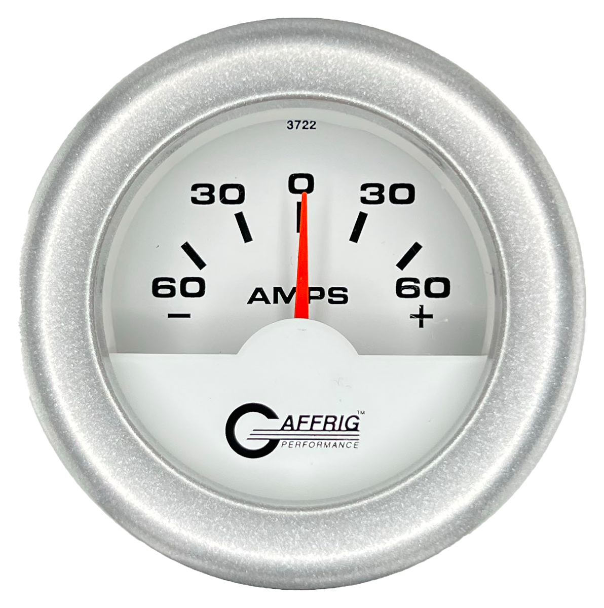 #5500 2 INCH ELECTRIC AMMETER -60/+60 AMP White Platinum / Step