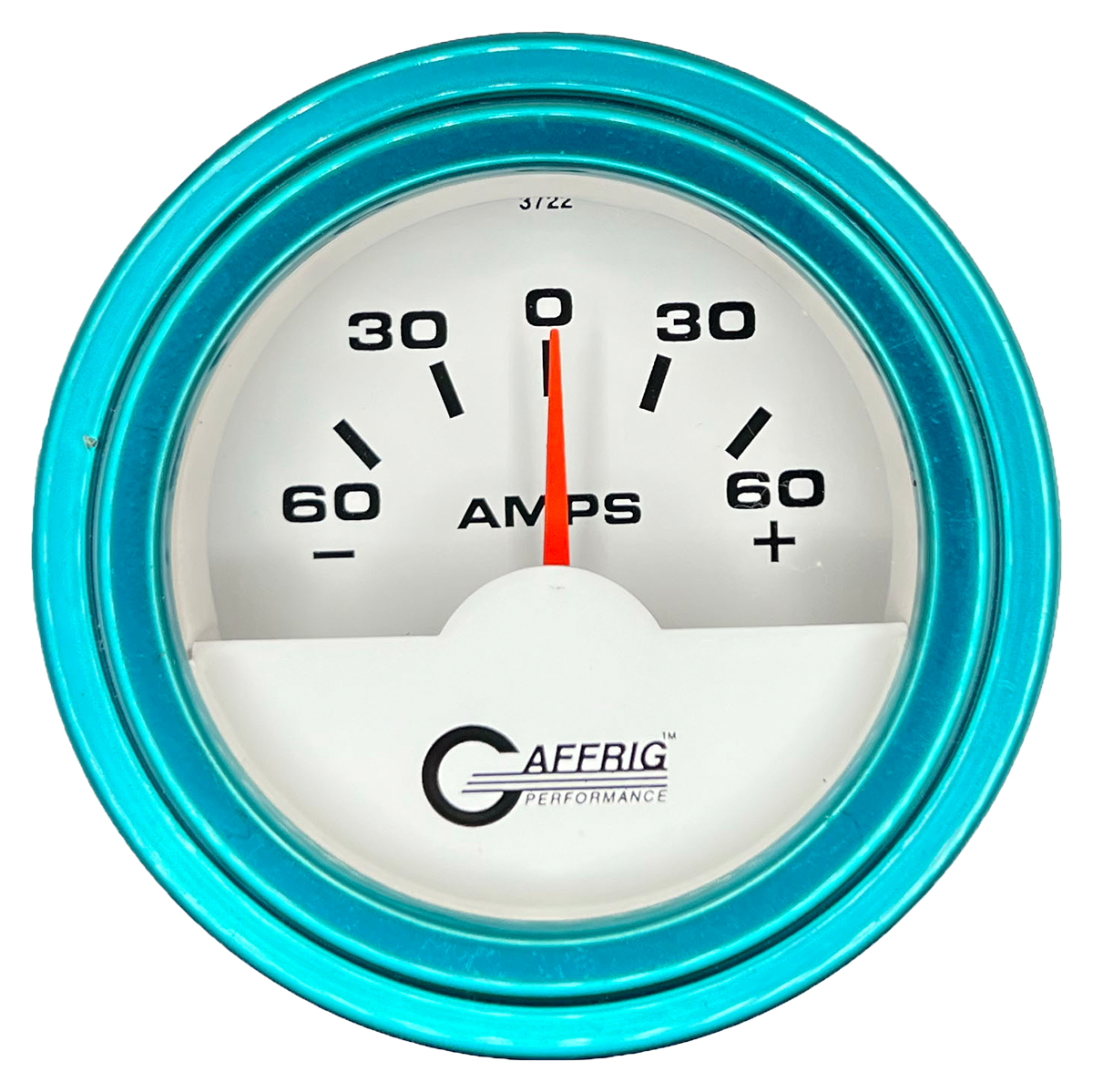 #5500 2 INCH ELECTRIC AMMETER -60/+60 AMP White Teal / Step