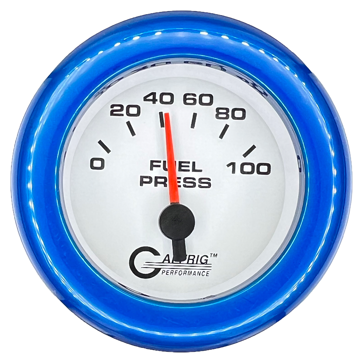 #5504 2 INCH ELECTRIC FUEL PRESS. 0-100 PSI White Blue / Step