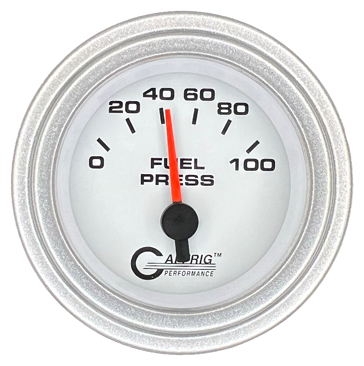 #5504 2 INCH ELECTRIC FUEL PRESS. 0-100 PSI White Platinum / Step