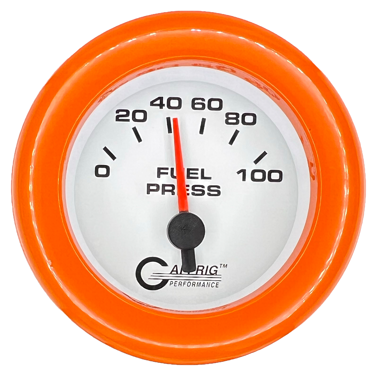 #5504 2 INCH ELECTRIC FUEL PRESS. 0-100 PSI White Orange / Step