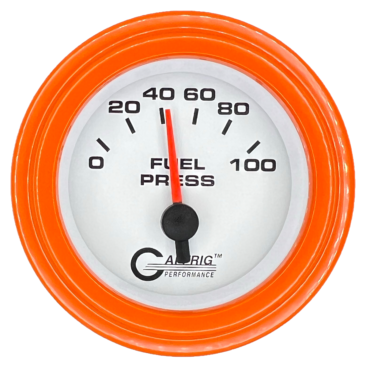 #5504 2 INCH ELECTRIC FUEL PRESS. 0-100 PSI White Orange / Step