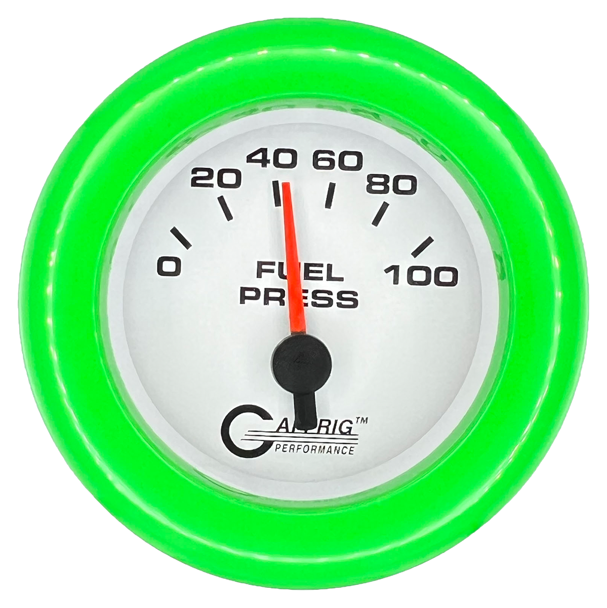 #5504 2 INCH ELECTRIC FUEL PRESS. 0-100 PSI White Lime Green / Step