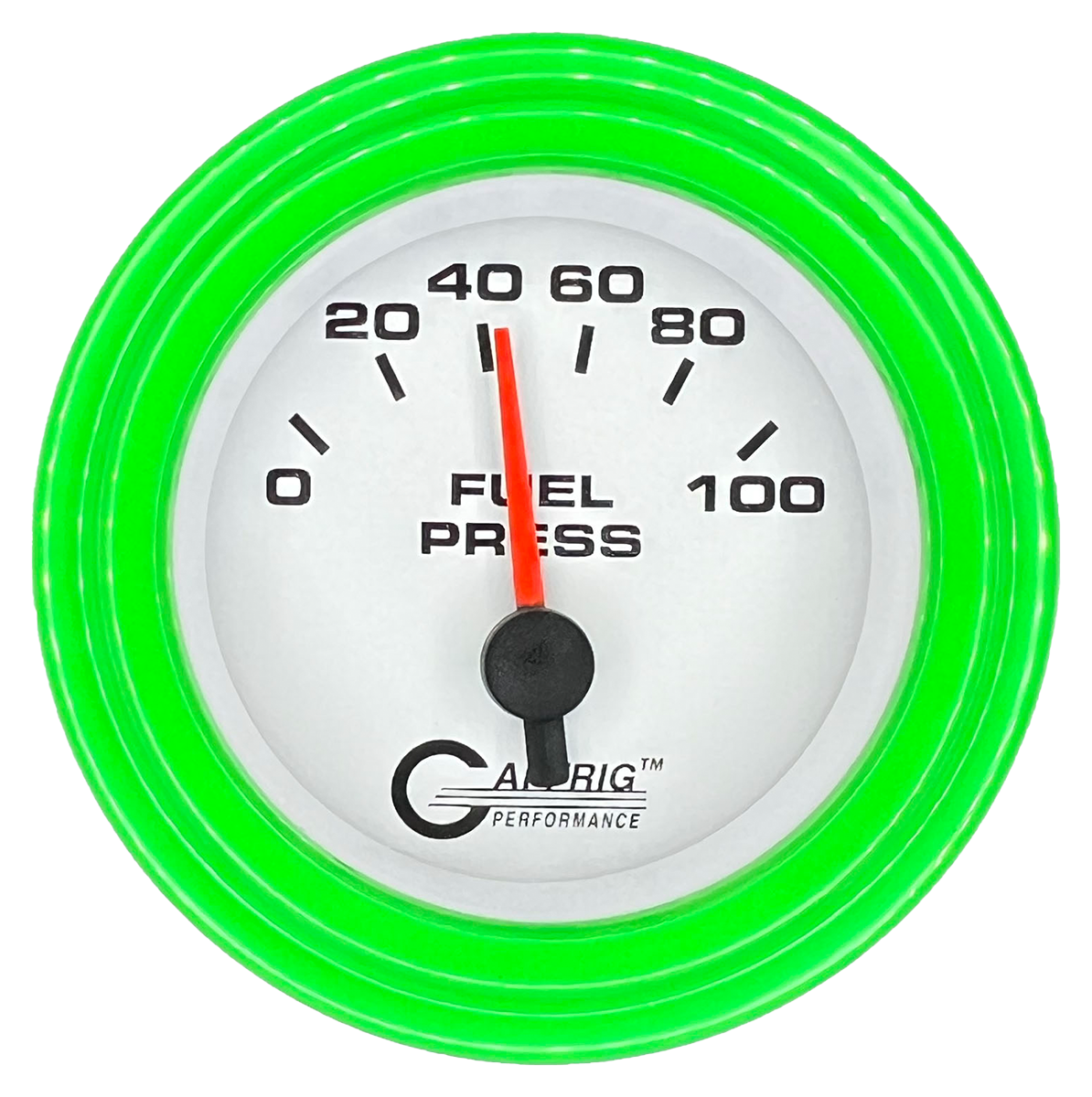 #5504 2 INCH ELECTRIC FUEL PRESS. 0-100 PSI White Lime Green / Step