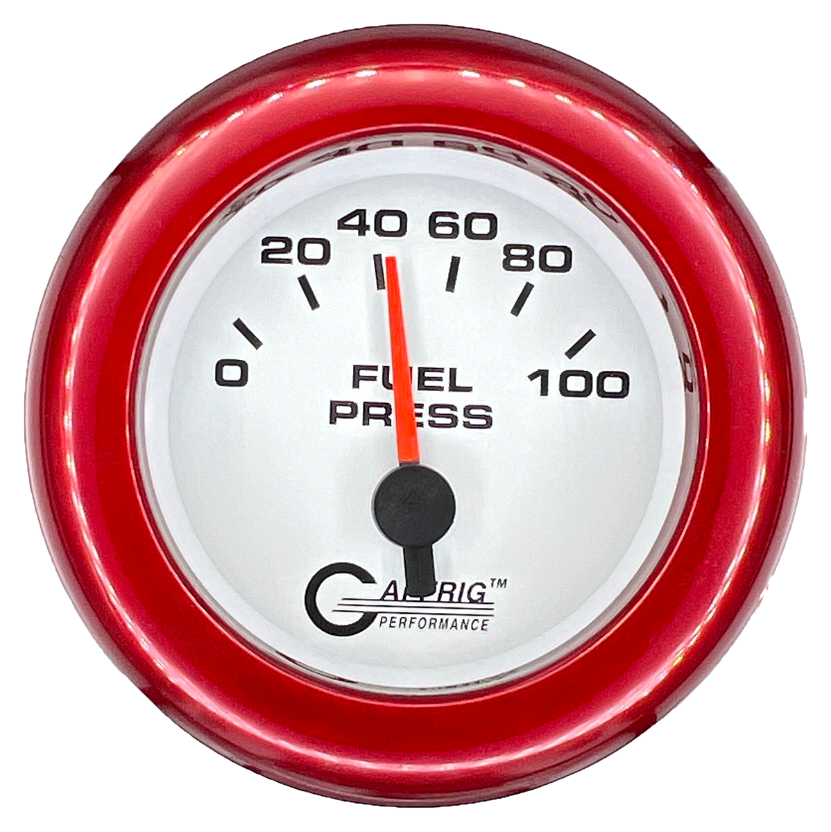 #5504 2 INCH ELECTRIC FUEL PRESS. 0-100 PSI White Red / Step