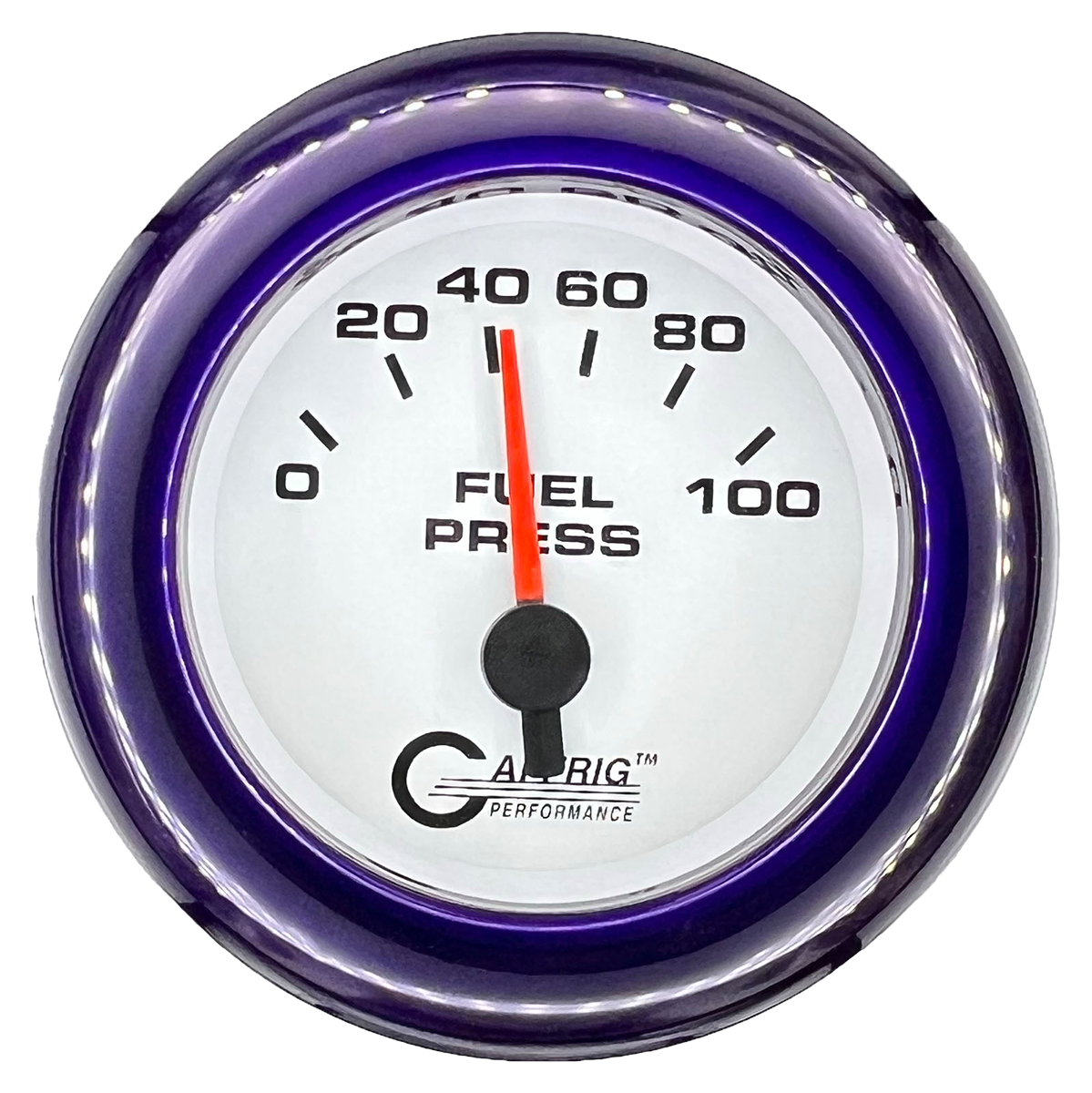 #5504 2 INCH ELECTRIC FUEL PRESS. 0-100 PSI White Purple / Step