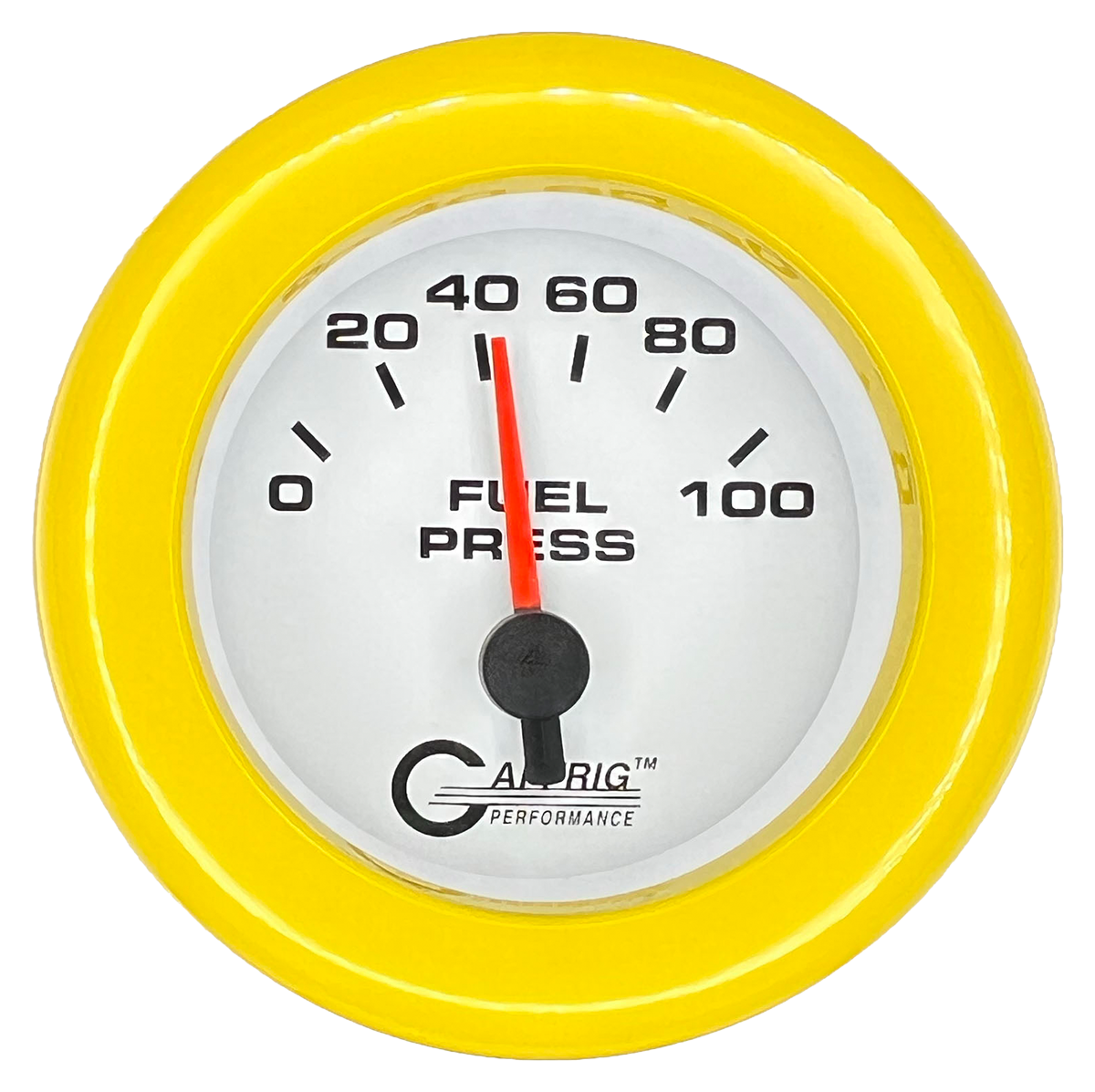 #5504 2 INCH ELECTRIC FUEL PRESS. 0-100 PSI White Yellow / Step