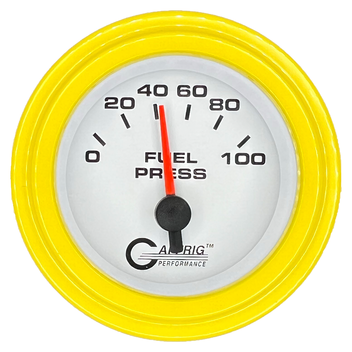 #5504 2 INCH ELECTRIC FUEL PRESS. 0-100 PSI White Yellow / Step