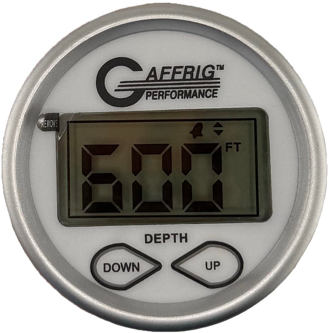 GAFFRIG PART #5507 2 INCH HIGH PERFORMANCE DIGITAL DEPTH SOUNDER MARINE BOAT GAUGE KIT WHITE W/ALARM AIR & WATER TEMPERATURE AND TRANSDUCER