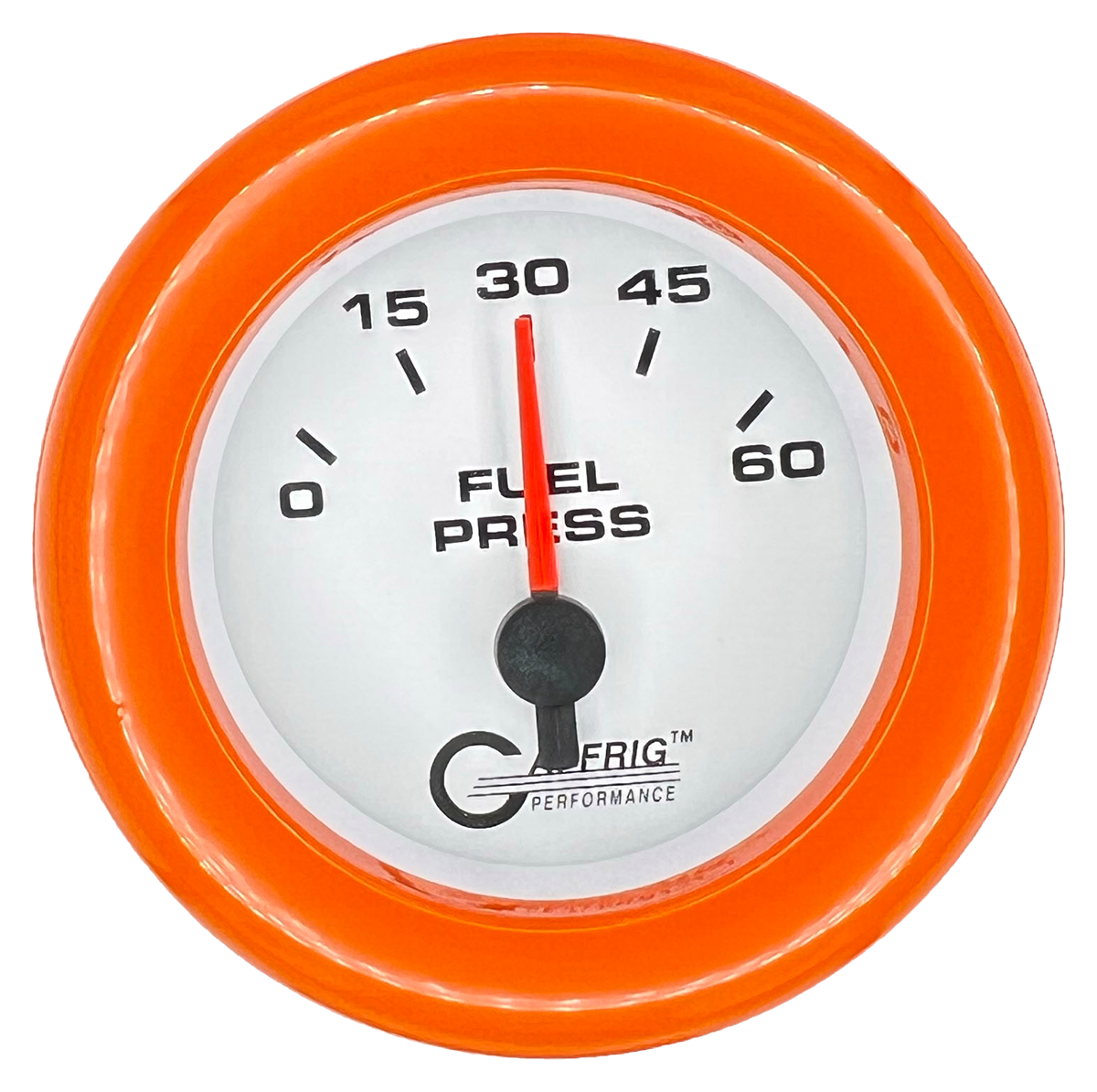 #5508 2 INCH ELECTRIC FUEL PRESS. 0-60 PSI White Orange / Step