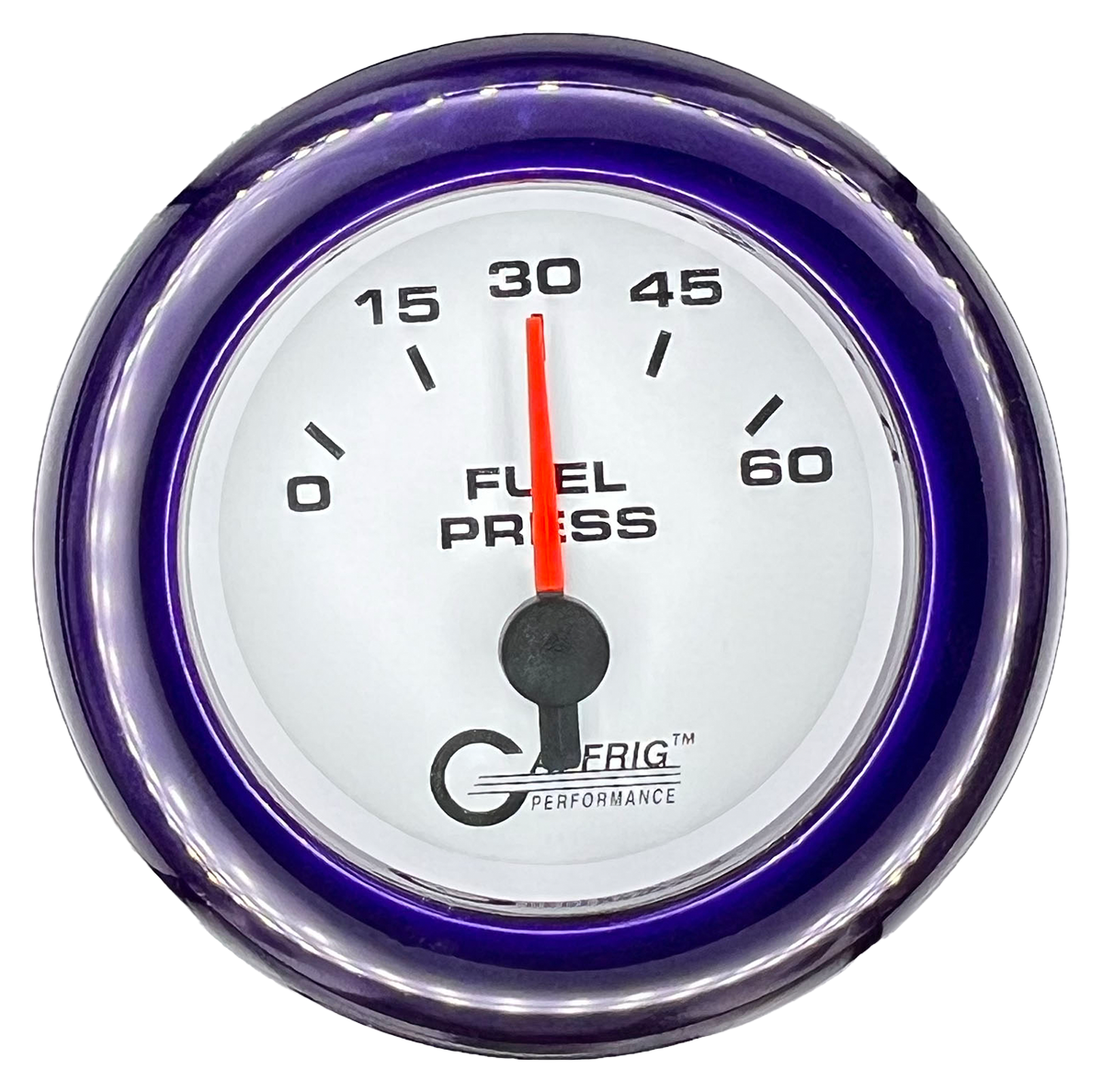 #5508 2 INCH ELECTRIC FUEL PRESS. 0-60 PSI White Purple / Step