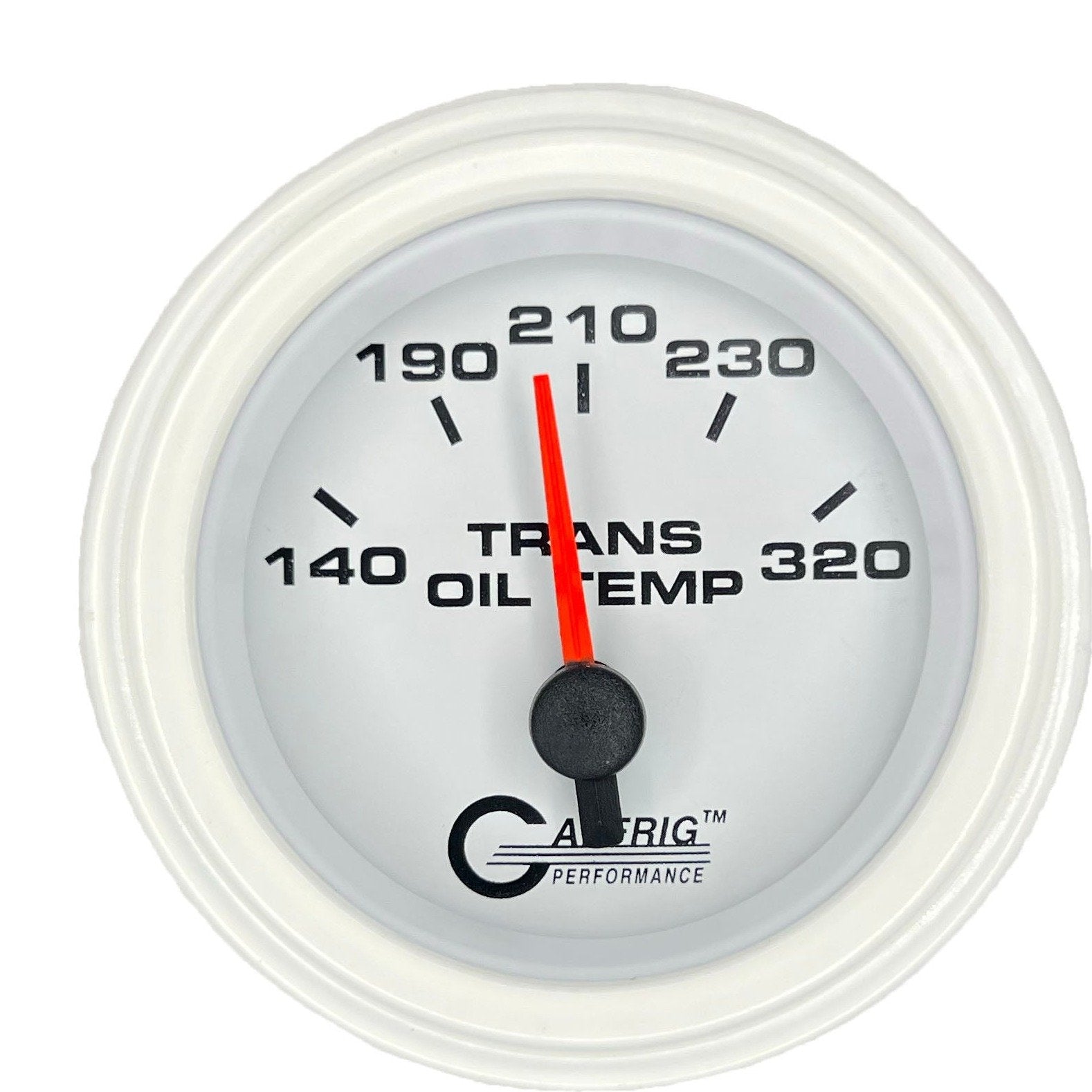 GAFFRIG PART #5530 2 INCH ELECTRIC TRANS. TEMP. GAUGE 140-320 F WHITE WHITE / FAT RIM