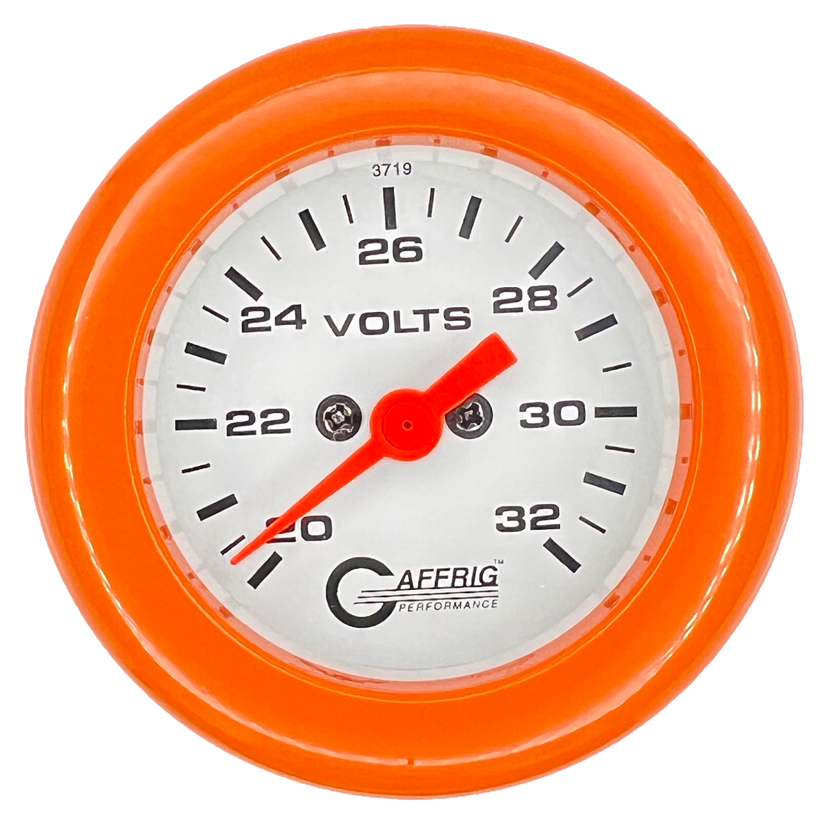 #5538 2 INCH ELECTRIC VOLTMETER 16-32 VOLT  WHITE Orange / Step