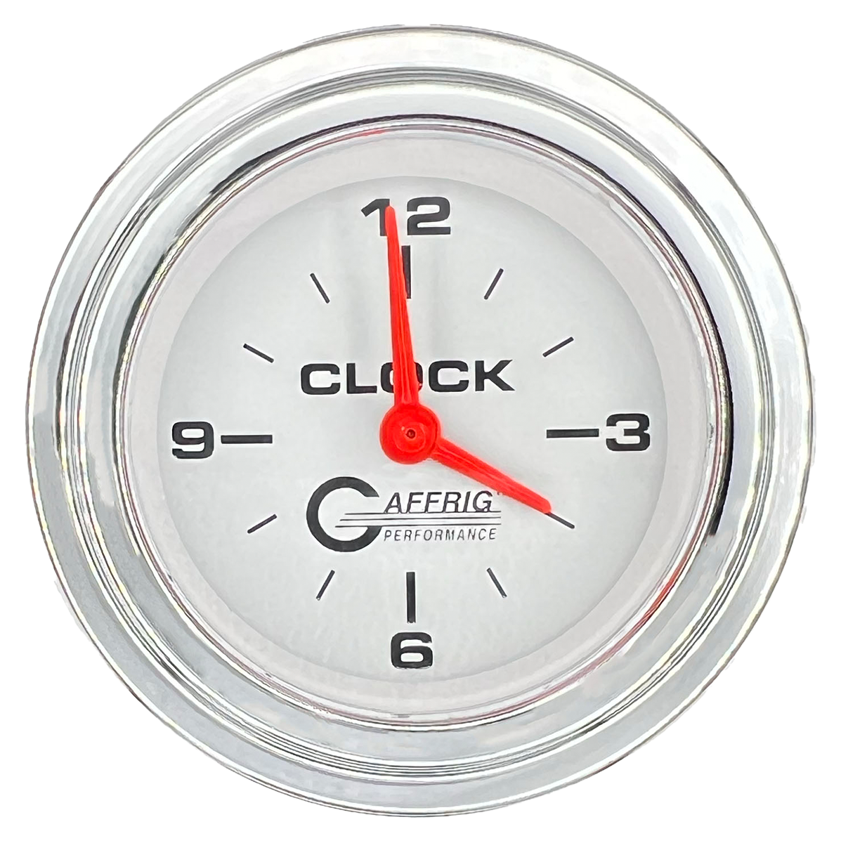 #5554 2 INCH ELECTRIC CLOCK WHITE Chrome / Step