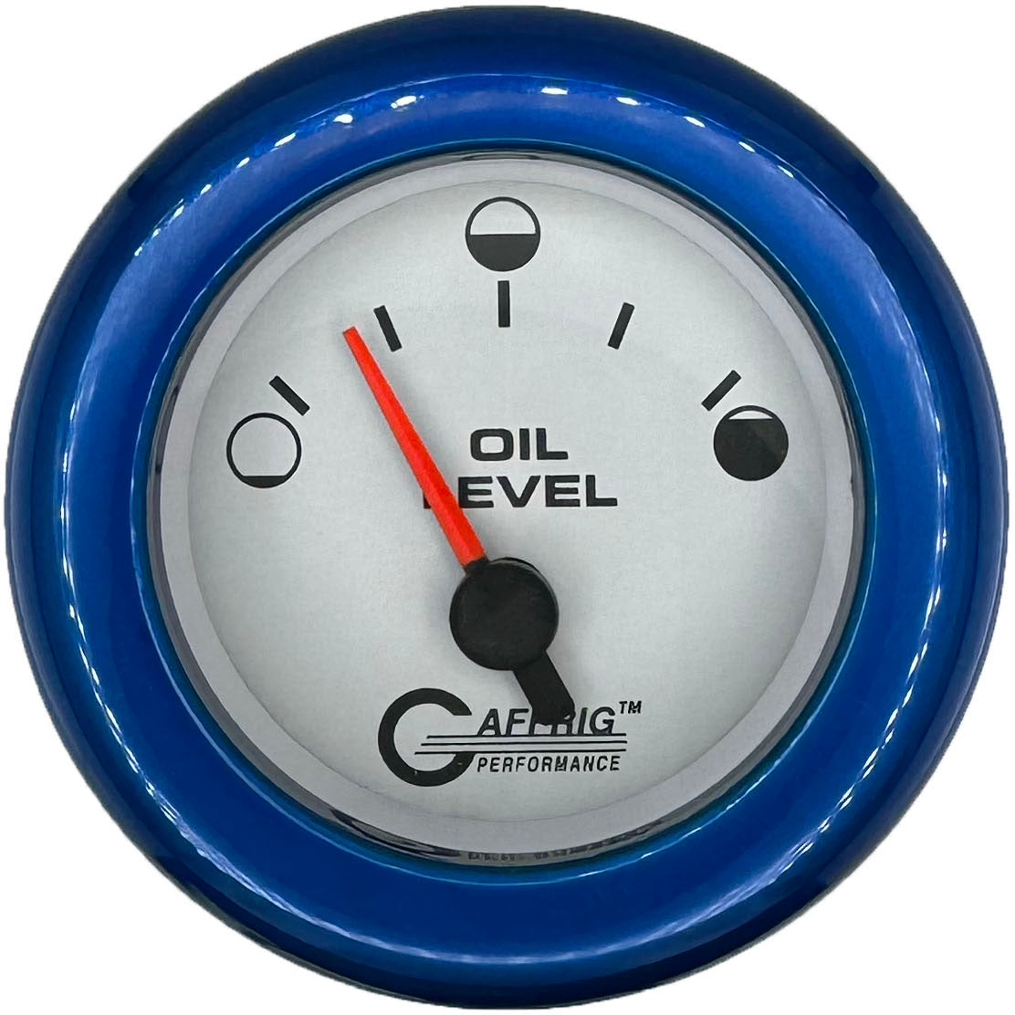 GAFFRIG PART #5556 2 INCH ELECTRIC OIL LEVEL GAUGE WHITE BLUE / STEP RIM