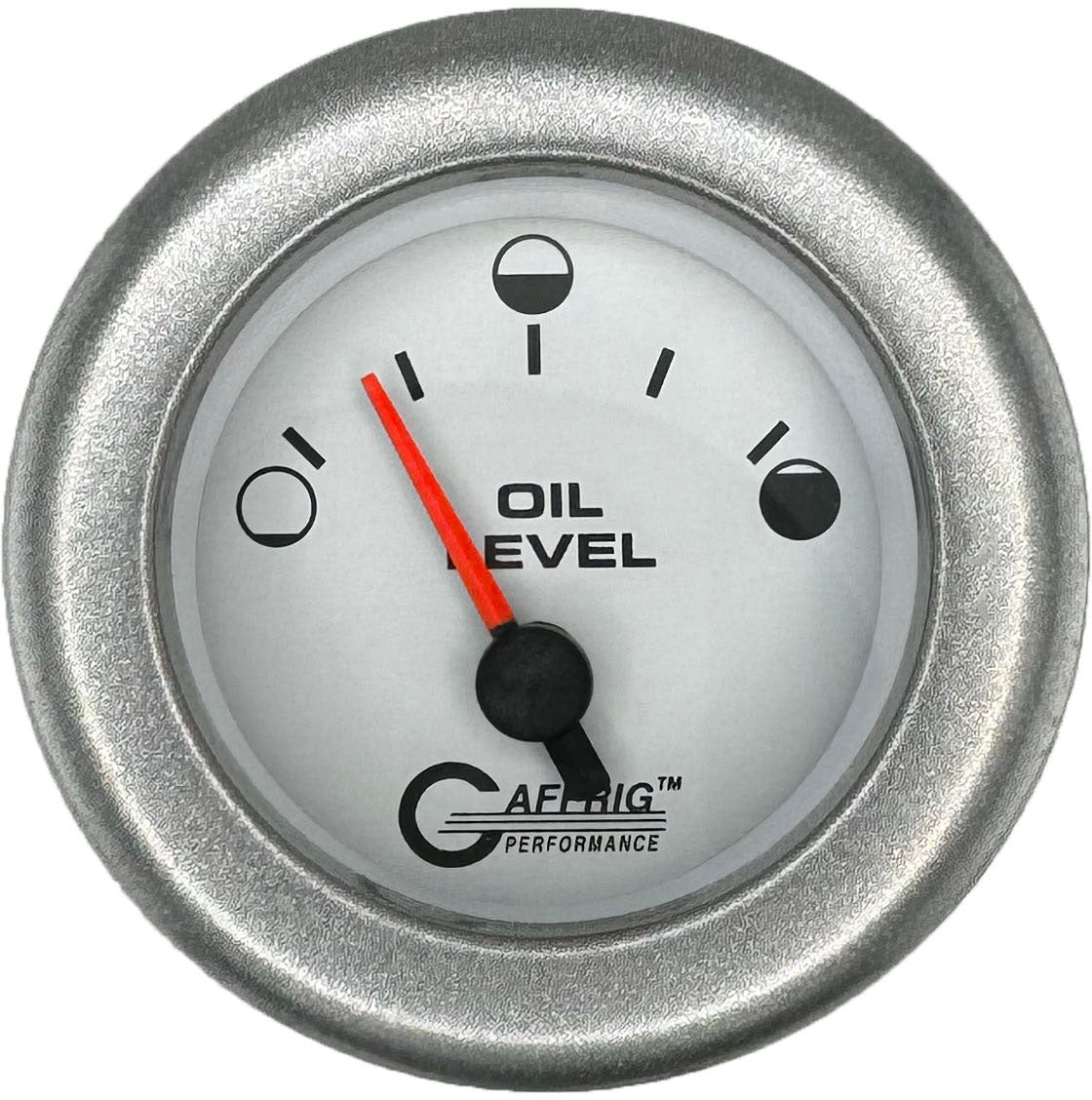 GAFFRIG PART #5556 2 INCH ELECTRIC OIL LEVEL GAUGE WHITE PLATINUM / FAT RIM