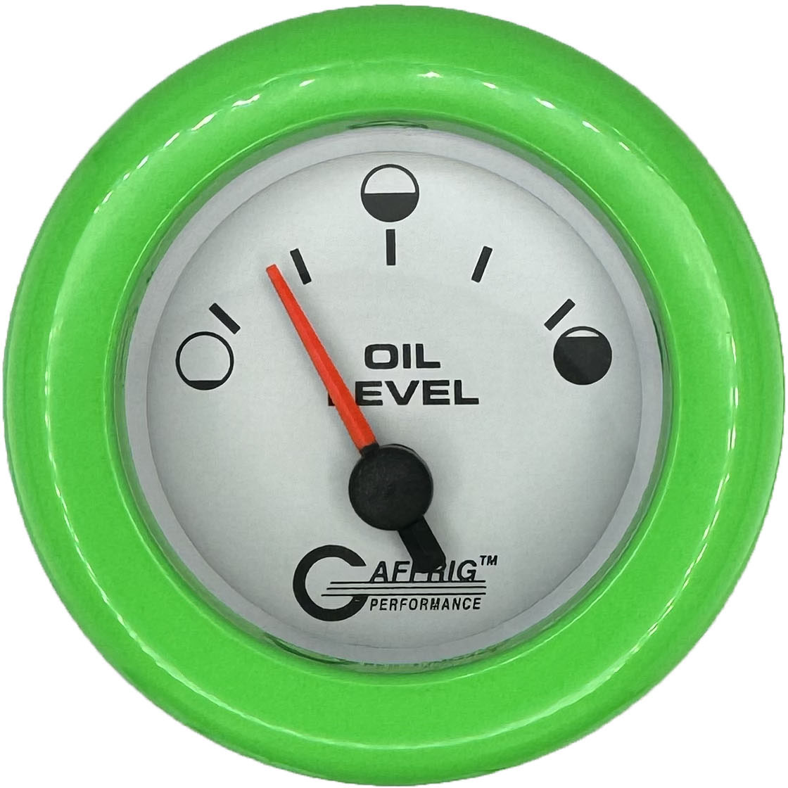 GAFFRIG PART #5556 2 INCH ELECTRIC OIL LEVEL GAUGE WHITE LIME GREEN / FAT RIM