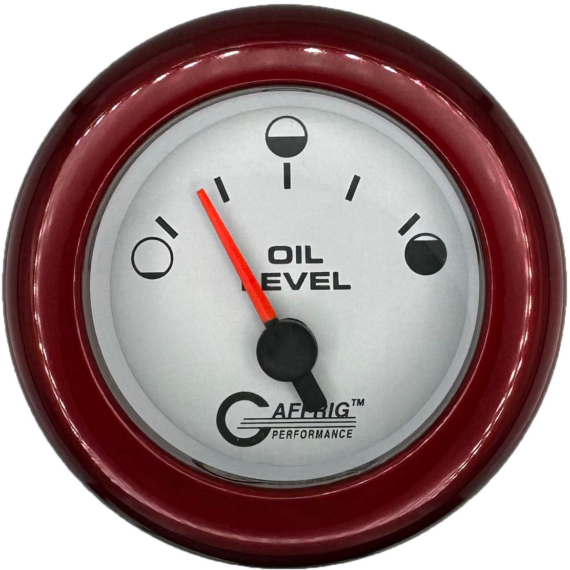 GAFFRIG PART #5556 2 INCH ELECTRIC OIL LEVEL GAUGE WHITE RED / STEP RIM