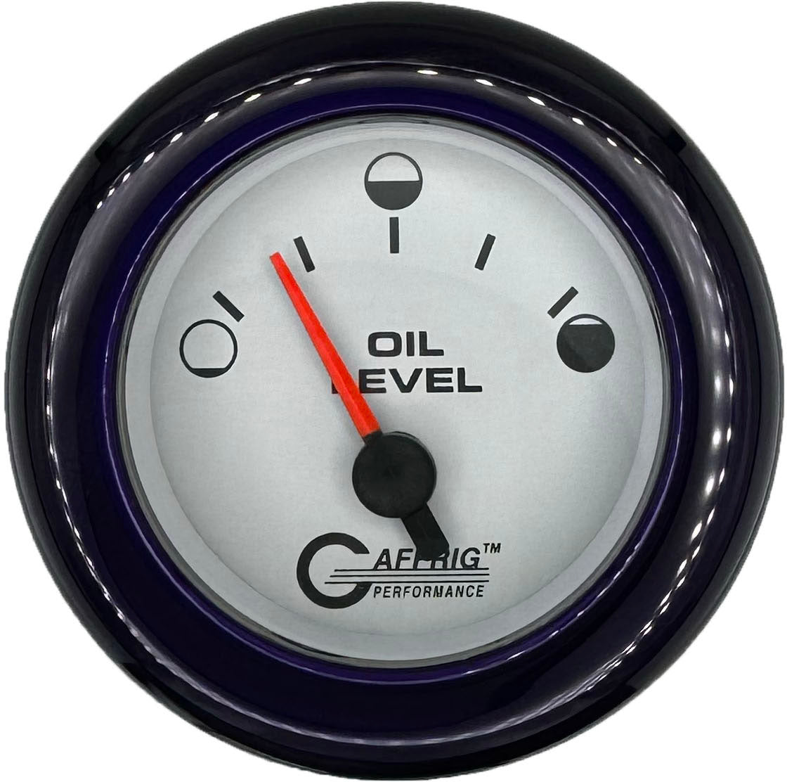 GAFFRIG PART #5556 2 INCH ELECTRIC OIL LEVEL GAUGE WHITE PURPLE / STEP RIM