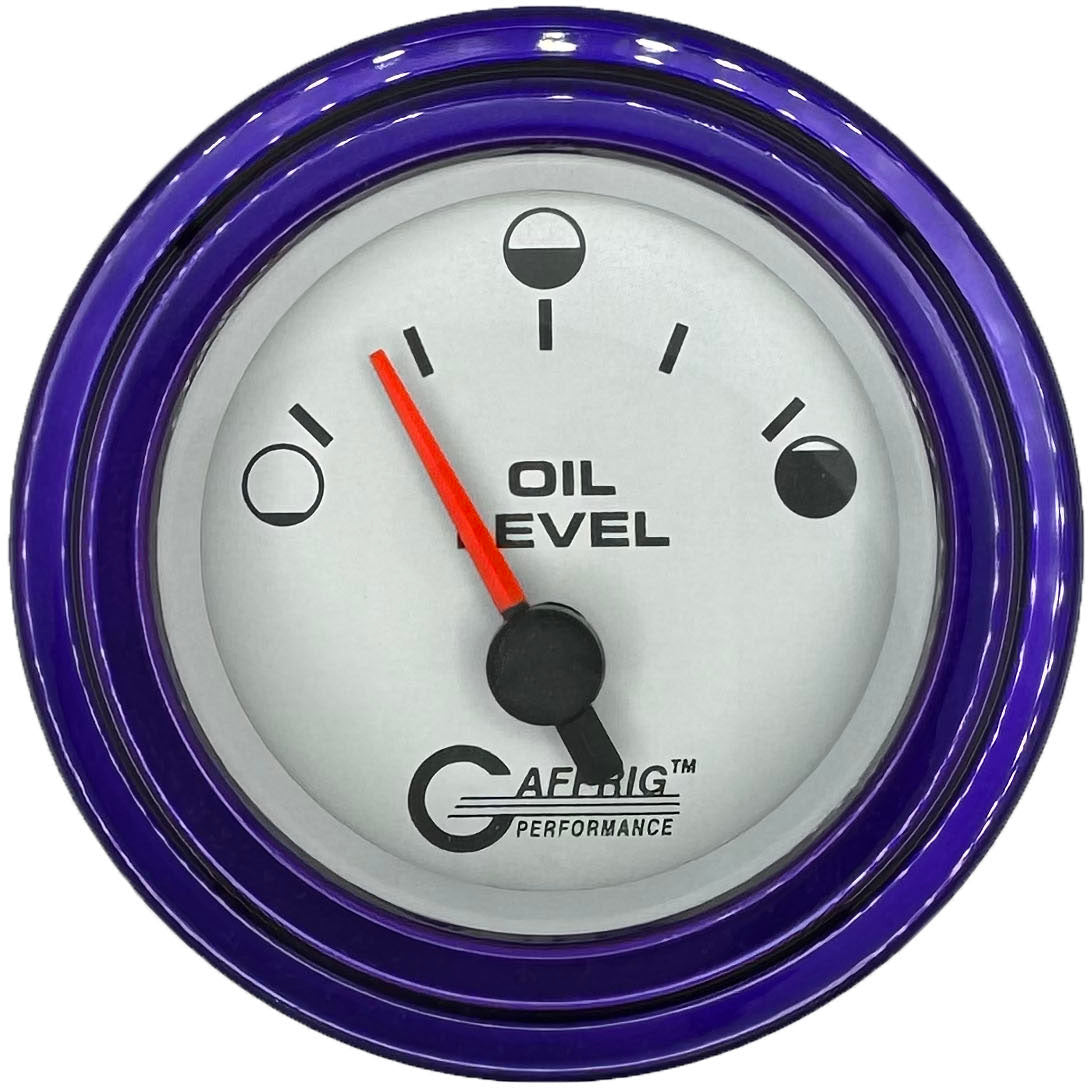 GAFFRIG PART #5556 2 INCH ELECTRIC OIL LEVEL GAUGE WHITE PURPLE / STEP RIM