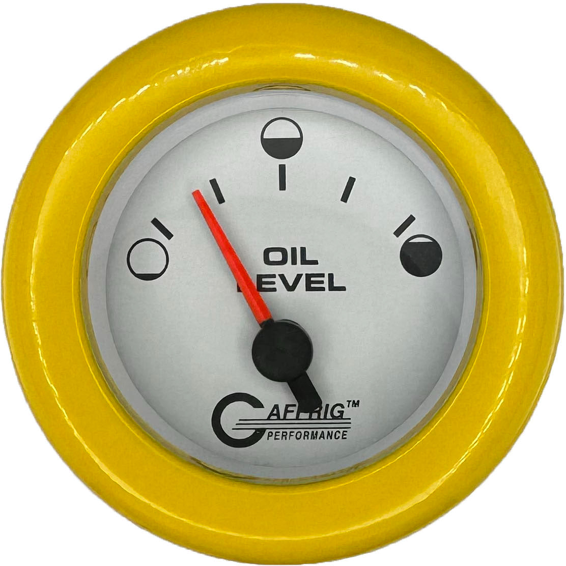 GAFFRIG PART #5556 2 INCH ELECTRIC OIL LEVEL GAUGE WHITE YELLOW / STEP RIM