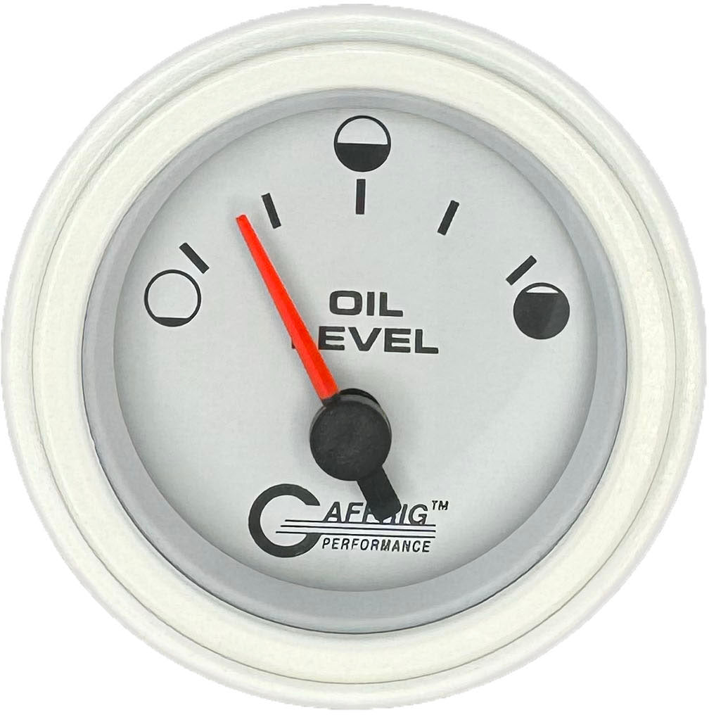 GAFFRIG PART #5556 2 INCH ELECTRIC OIL LEVEL GAUGE WHITE WHITE / STEP RIM