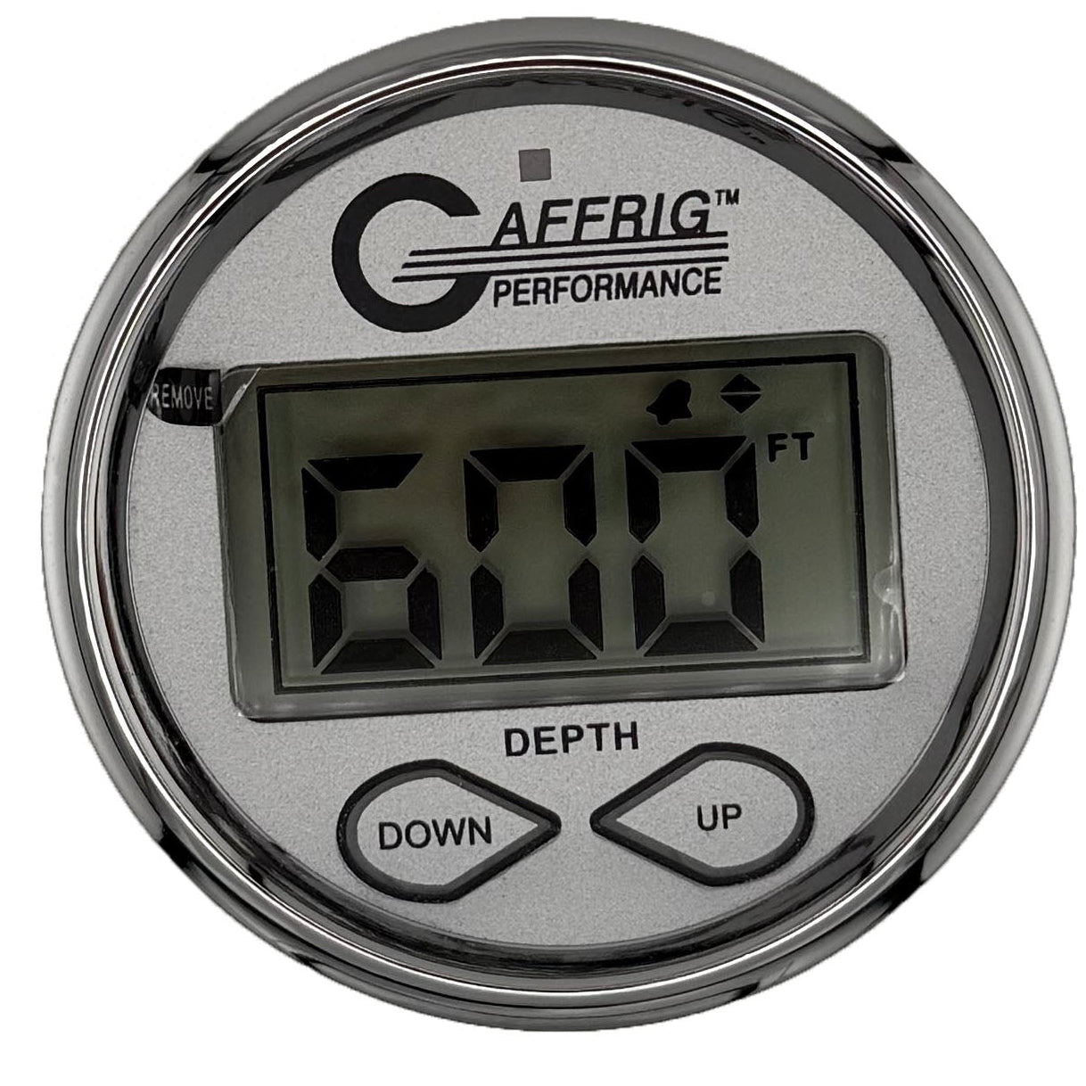 GAFFRIG PART #5801 2 INCH HIGH PERFORMANCE DIGITAL DEPTH SOUNDER MARINE BOAT GAUGE KIT-PLATINUM W/ALARM