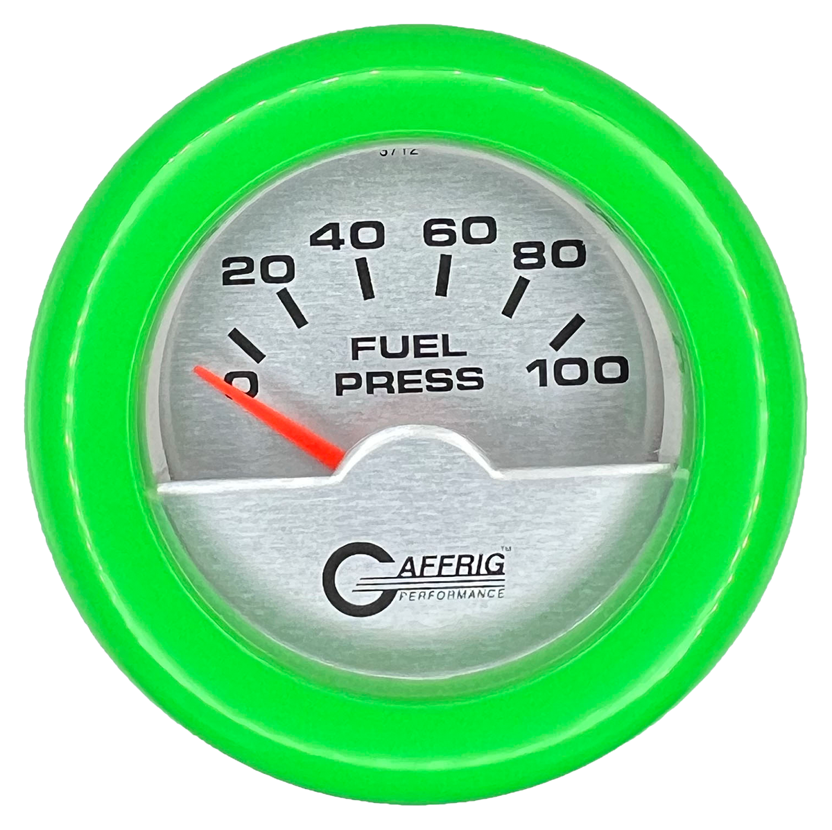#5804 2 INCH ELECTRIC FUEL PRESS. 0-100 PSI PLATINUM Lime Green / Step