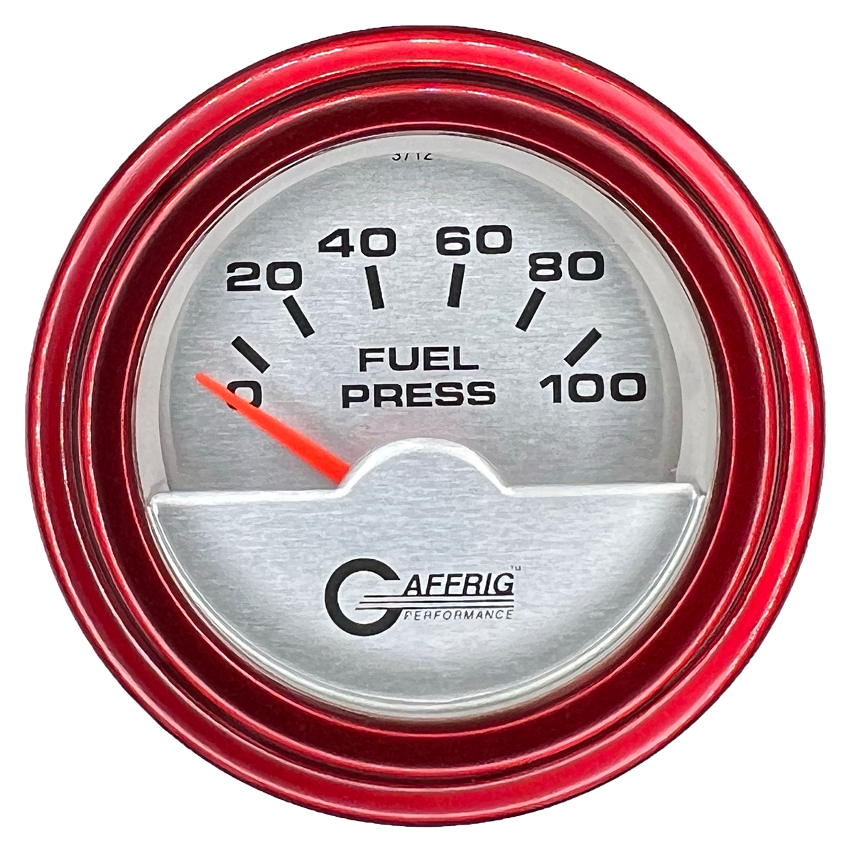 #5804 2 INCH ELECTRIC FUEL PRESS. 0-100 PSI PLATINUM Red / Step