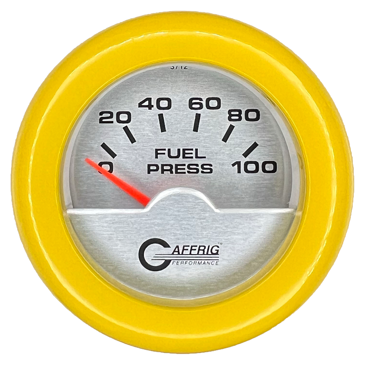 #5804 2 INCH ELECTRIC FUEL PRESS. 0-100 PSI PLATINUM Yellow / Step